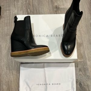 Veronica Beard Black Aari Waterproof Wedge Chelsea Boot